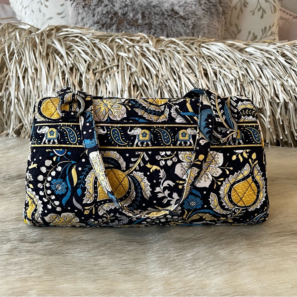 Vera Bradley Blue and Yellow Patterned Shoulder Bag